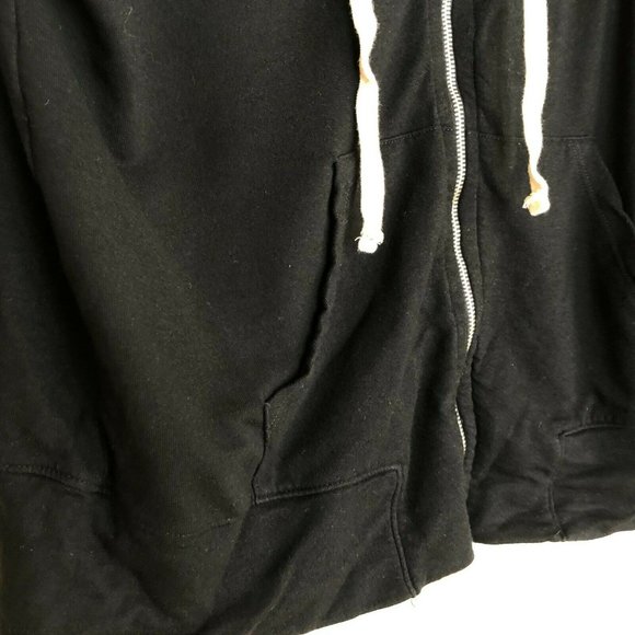 Sundry Anthropologie Size Small 1 Zip Hoodie French Terry Jacket in Black NEW - Picture 6 of 12